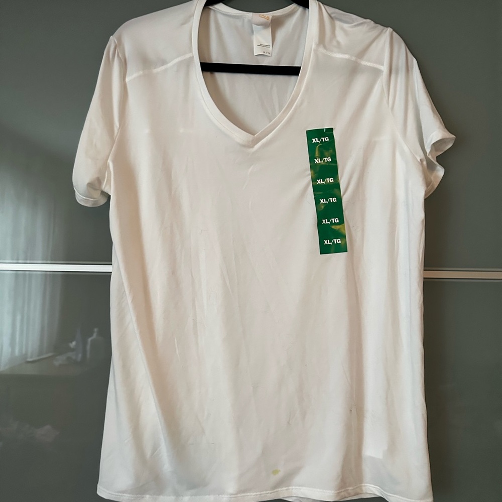 Lole Classic White V-Neck Tee